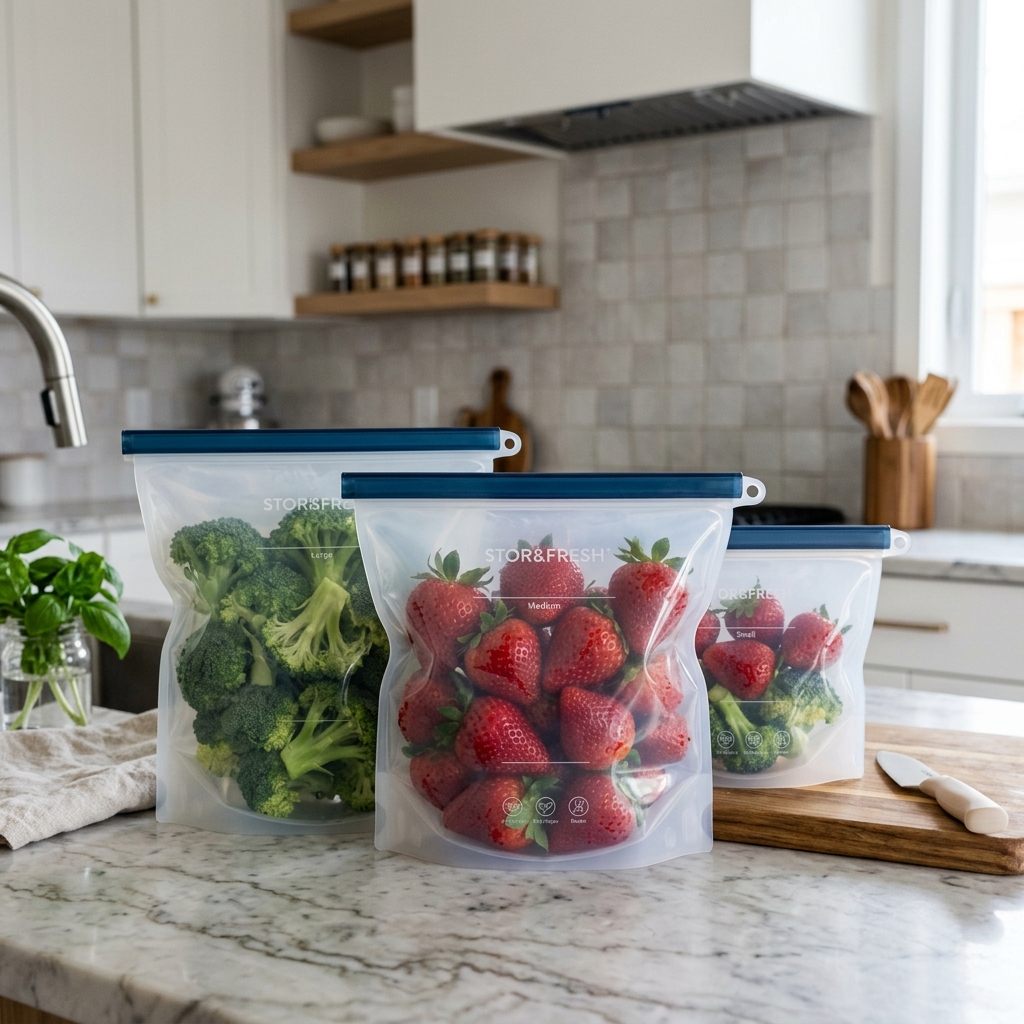 Reusable Silicone Food Bags (Set of 6)